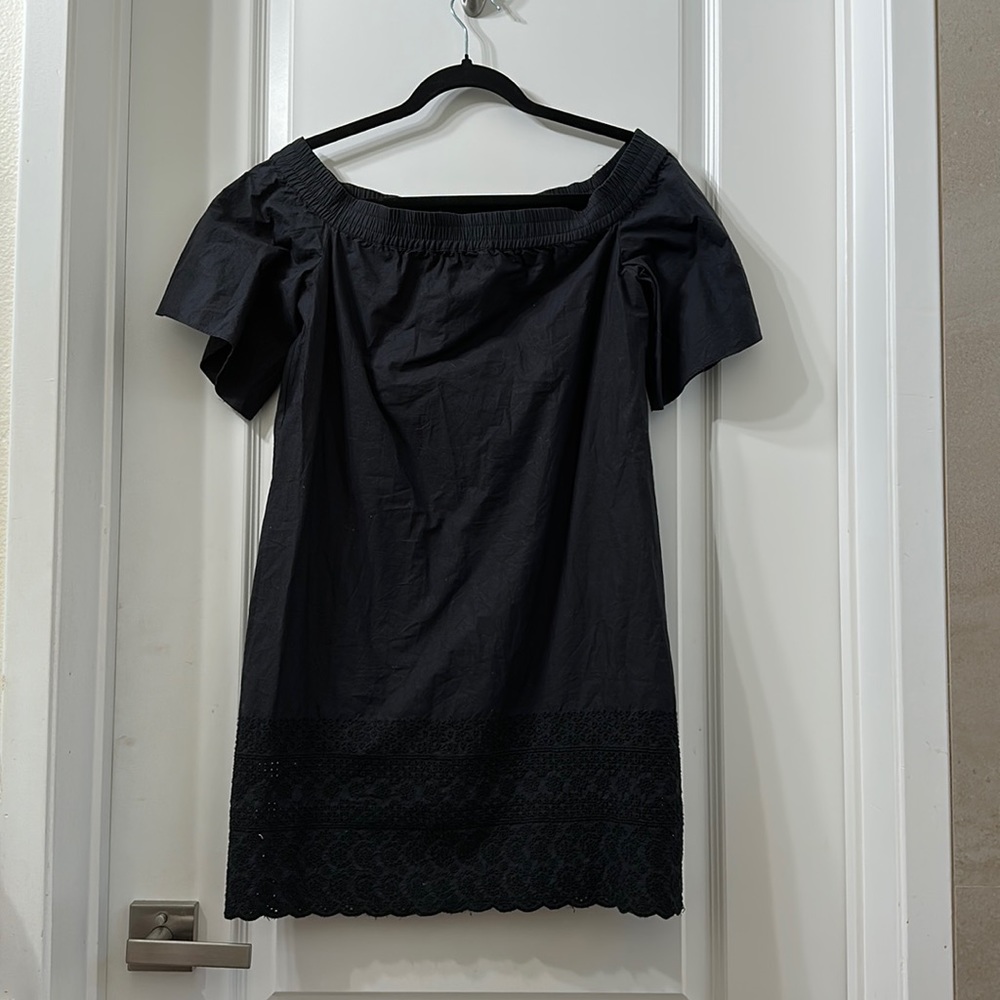 AllSaints off the shoulder black dress